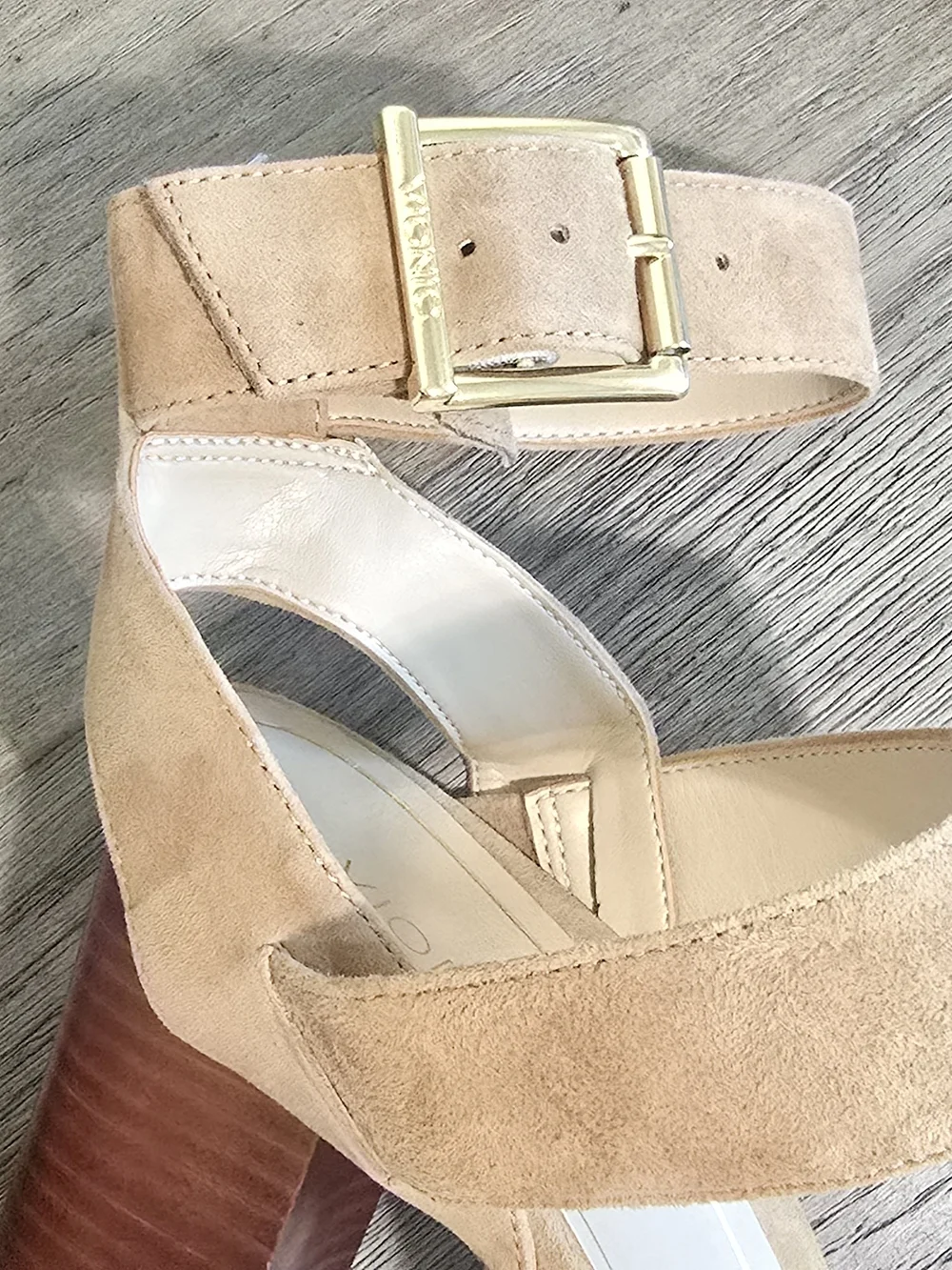 Vionic Sofia Suede Block Heel Ankle Strap Sandals Wheat Tan 9 Comfort Event Boho